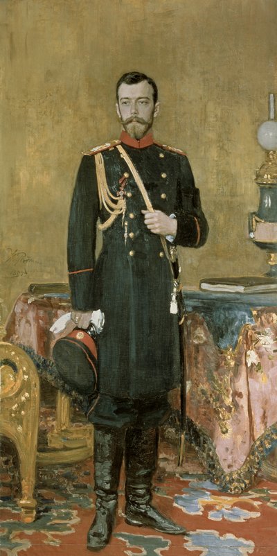 Porträt von Kaiser Nikolaus II. (1868-1918) 1895 von Ilya Efimovich Repin